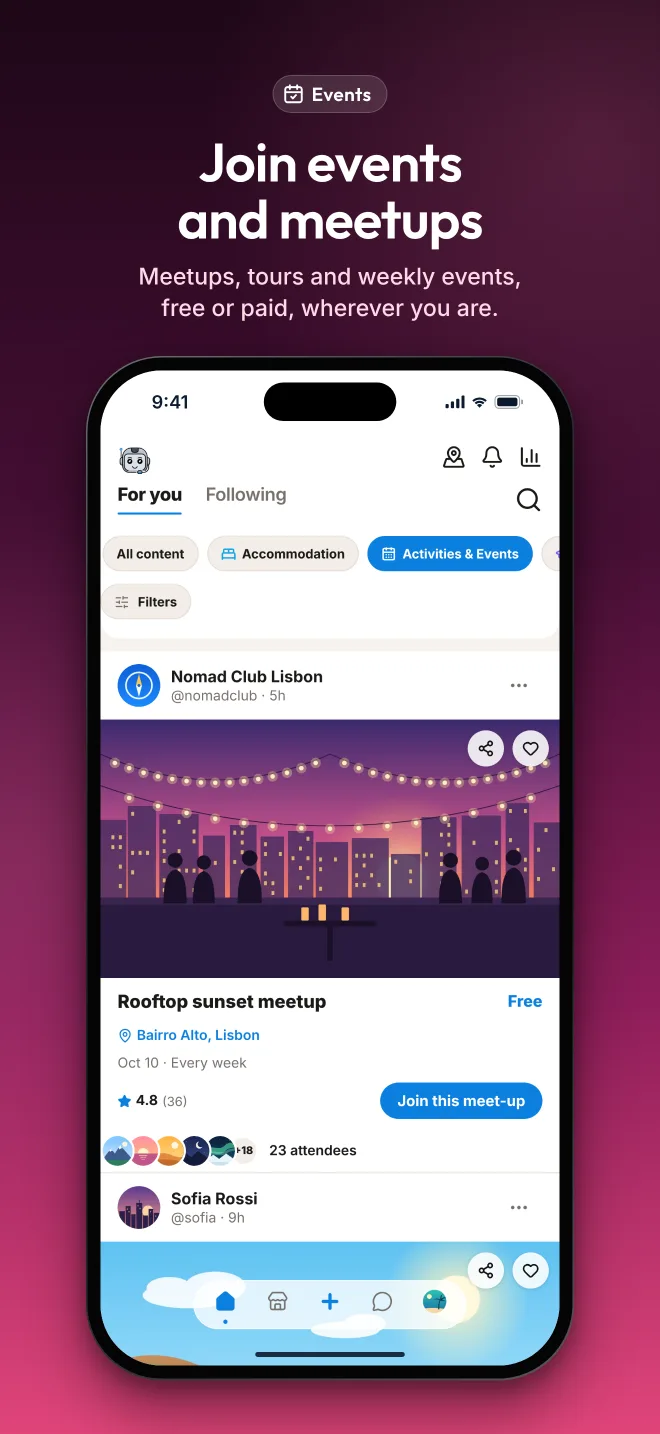 Events — join meetups and local outings